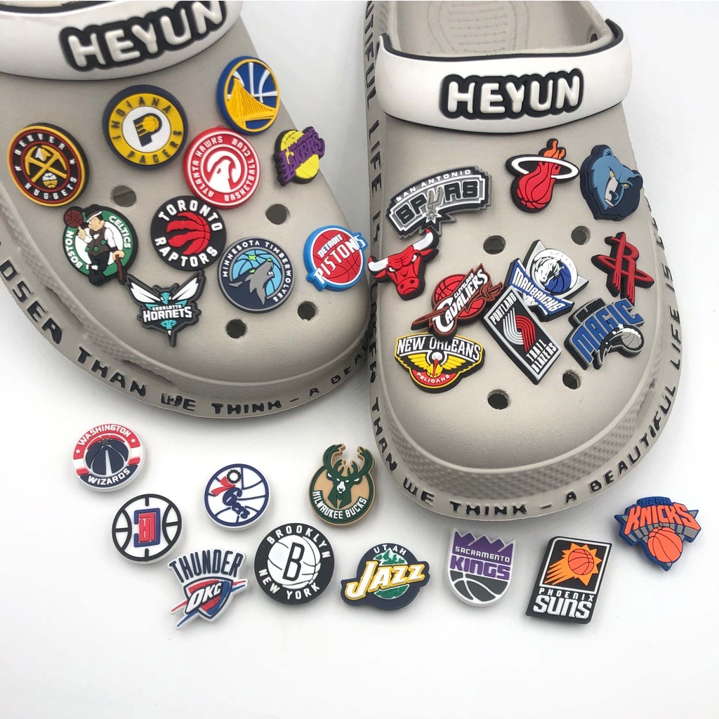 NBA Team design Jibbitz for crocs shoes accessories buckle Charms Clogs