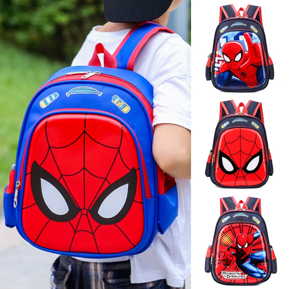 Boys School Bagpackbag Waterproof Cartoon Spider-man Kids Backpack 1-6 ...