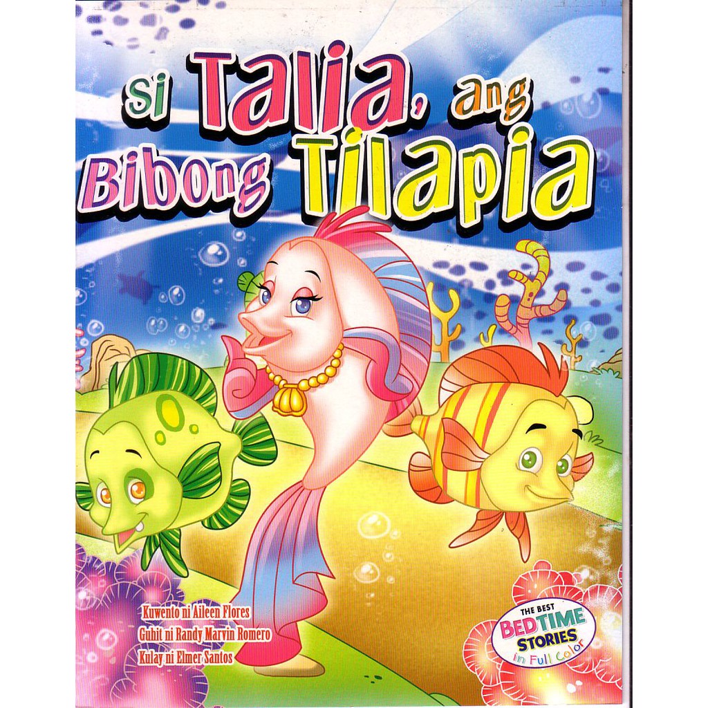 COLORED Story Book "Si Talia , Ang Bibong Tilapia" with English