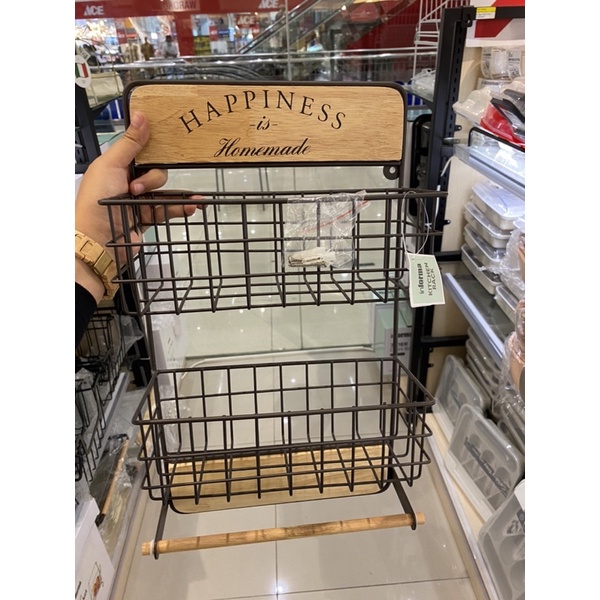 Informa ROWEN TIER HANGING KITCHEN RACK BROWN (MINIMALIST KITCHEN ...