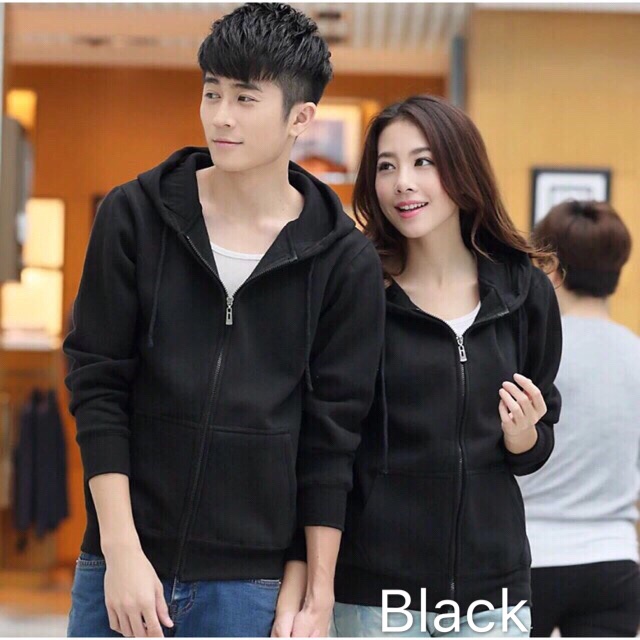 CW. Unisex Couple Hoodie Jacket Plain Color Shopee Philippines