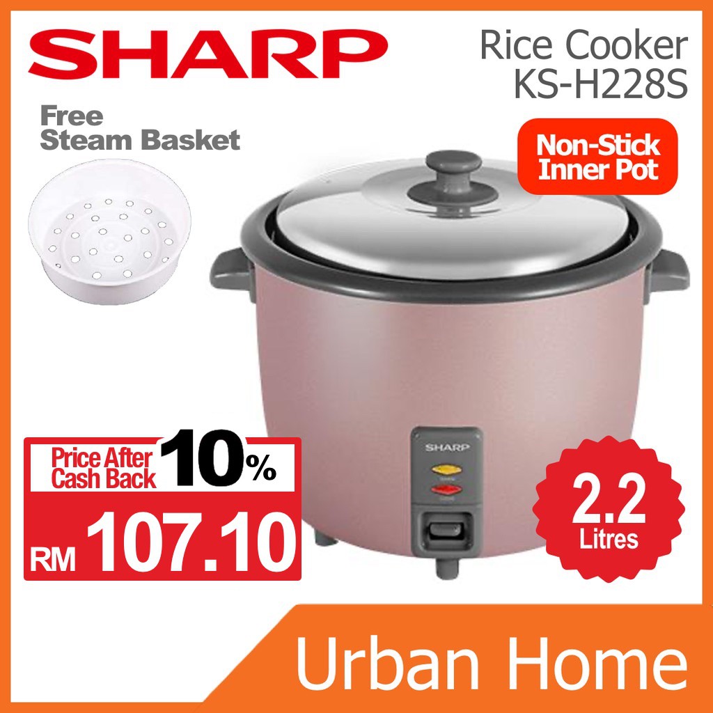 SHARP 2.2L Conventional Non Stick Pot Rice Cooker (KSH228 / KSH228