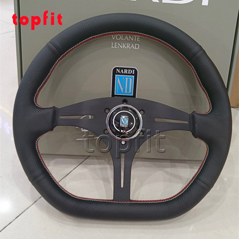 NARDI 14 inch Leather Racing Type D Steering Wheel ND Drift Sport ...