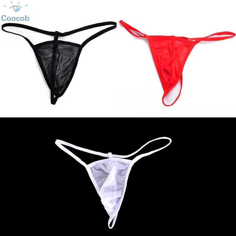 Men G-string Comfortable Soft Sheer Briefs T-back Sexy Lingerie Spandex ...