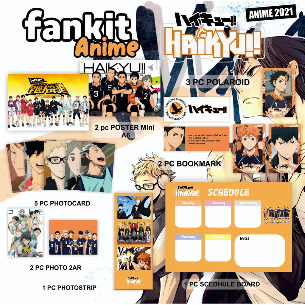Haikyu Fankit!! Contents 16pcs Hinata Kageyama Nishinoya Photo Saving ...