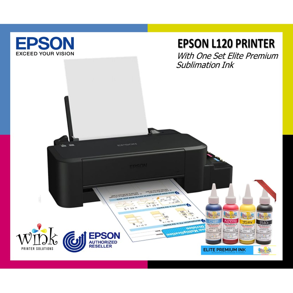 Epson L120 With Elite Premium Sublimation Inks Printer Package Shopee Philippines 1608