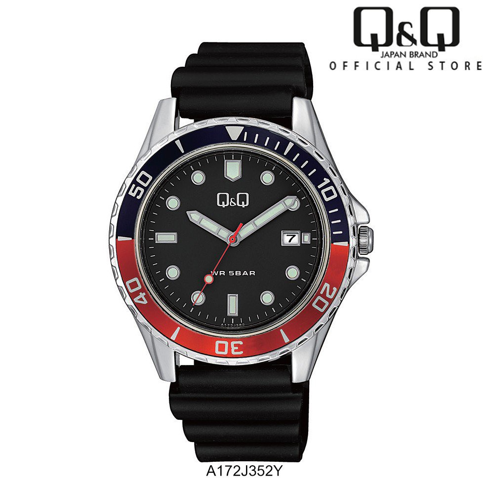 Q&Q Japan by Citizen Men's Rubber Analogue Watch A172 | Shopee Philippines