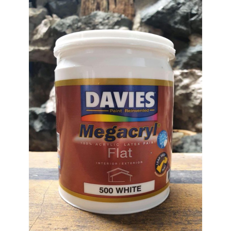 Megacryl Flat Latex DV500 White 1L Davies MCS Acrylic Water Based