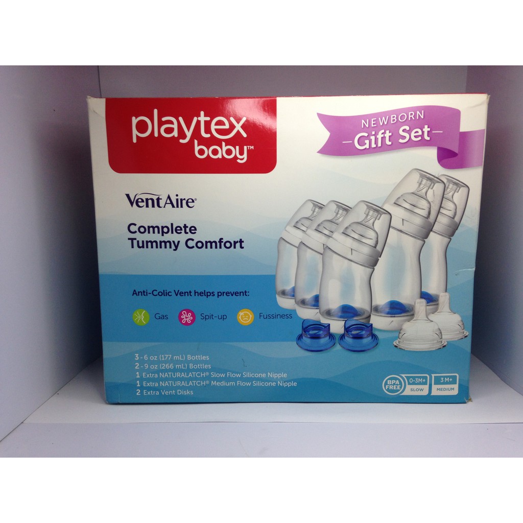 Playtex Vent Aire Bottle Set Bottom Vent Angled Design Naturalatch