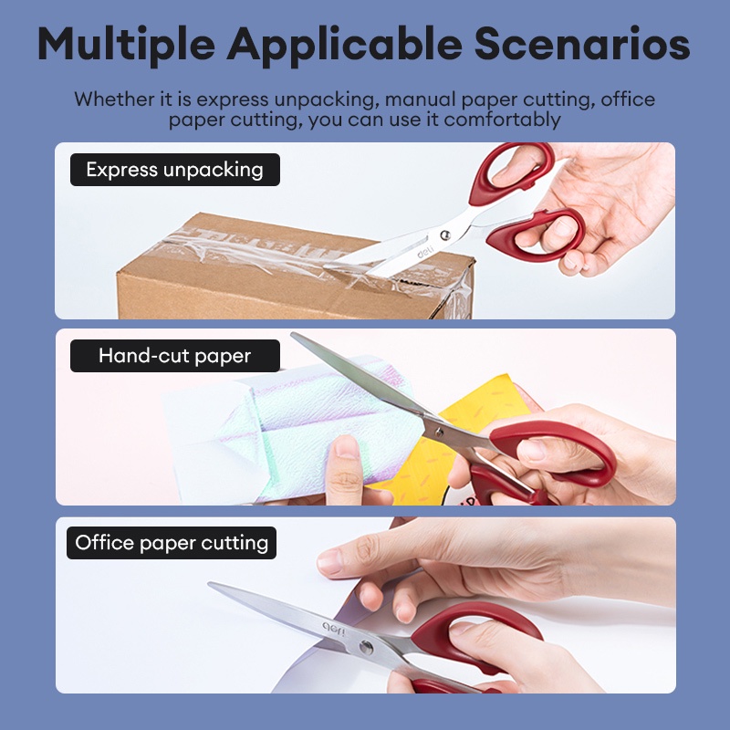 Deli E6009 Multifunction Stainless Steel Scissors Office Scissor ...