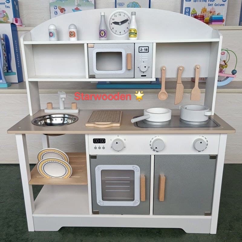 Modern Japanese Wooden toy Kitchen Set White | Shopee Philippines