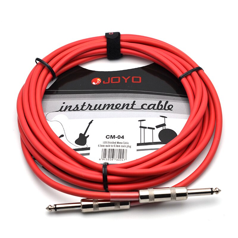JOYO Shielded Instrument Guitar Cable 15 Feet CM12 CM04 Black Red
