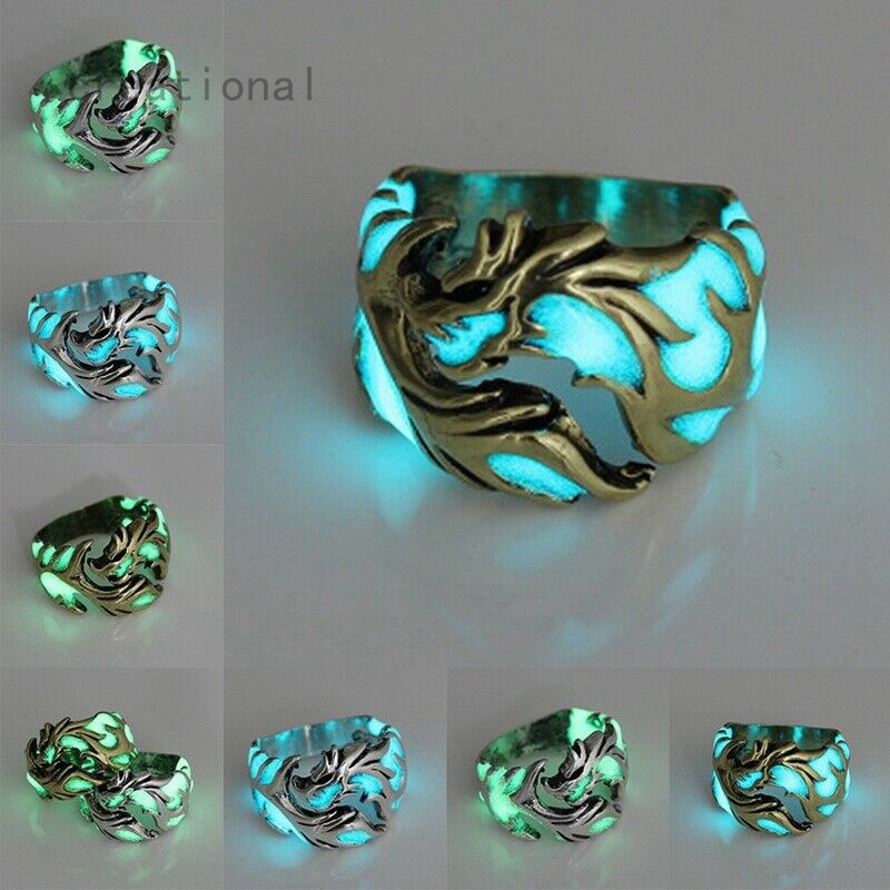 Unique Cool Mens Boys Luminous Dragon Ring Vintage Jewelry Club Pub Band Ring Shopee Philippines