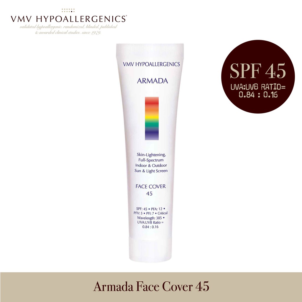 VMV Hypoallergenics Armada Face Cover SPF 45 Skin Lightening