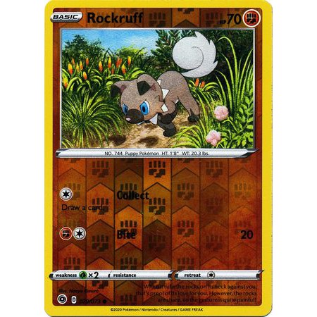 ** Rockruff / 029/073 / Reverse Holo & Common / Champion's Path Pokemon ...