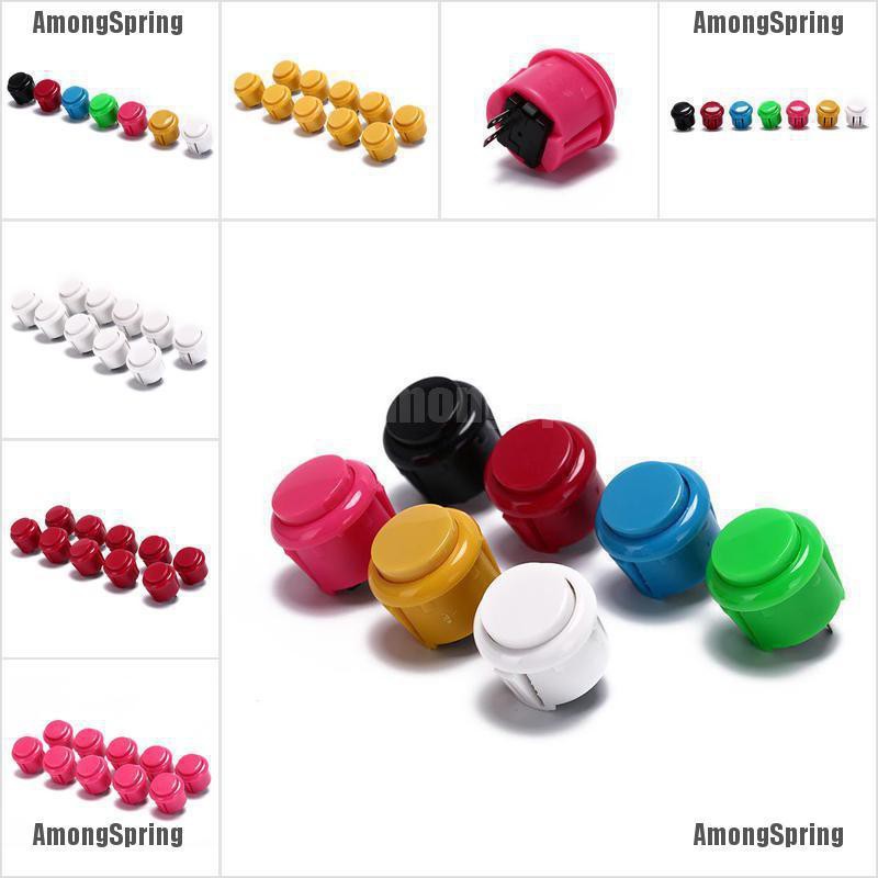 AmongSpring 10Pcs 24Mm Push Buttons Replace For Arcade Button Games ...