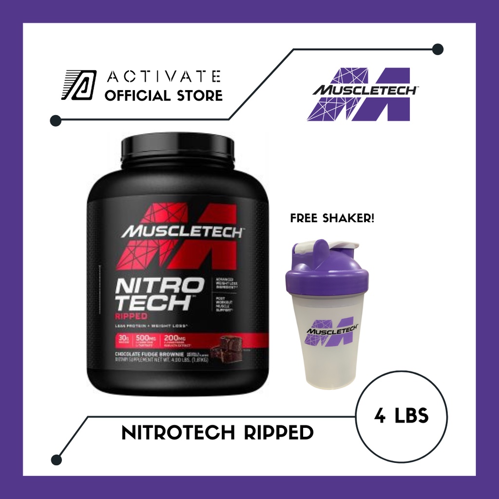 Muscletech Nitrotech Ripped Whey Protein 4lbs- 42 servings, 30g of ...