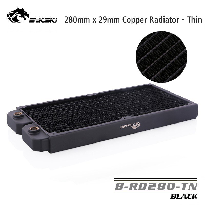 Spot Hot Bykski B-RD280-TN 280mm x 29mm Copper Radiator - Thin - Black ...