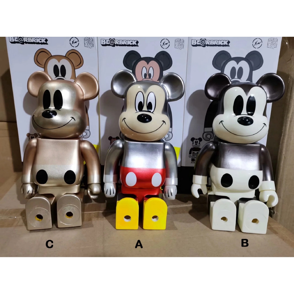 Be rbrick Mickey (Fashion 400% Bearbrick Silver Grey Gold