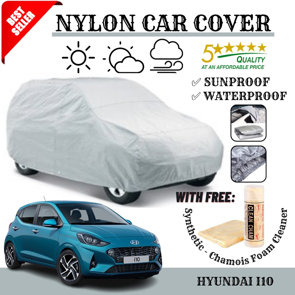 HYUNDAI I10 CAR COVER NYLON WATERPROOF HIGH QUALITY WITH FREE