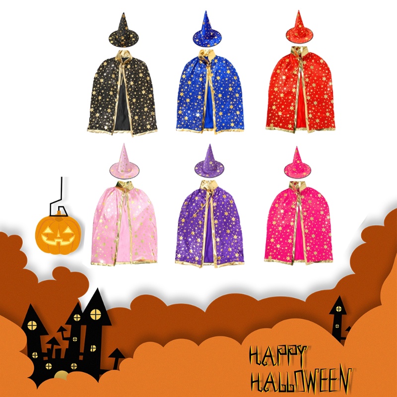 And Soft Elegant Children's Witch Cape With Hat Props For