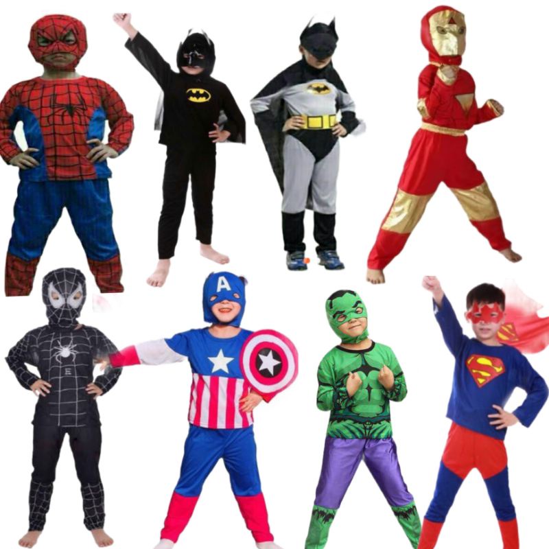 Superhero Costume for kids with mask | Shopee Philippines