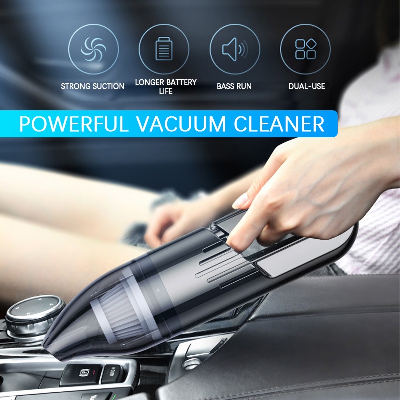12V 120W 6000Pa Powerful Cyclone Suction Car Vacuum Cleaner Cordless Wet/Dry Dual Use Auto