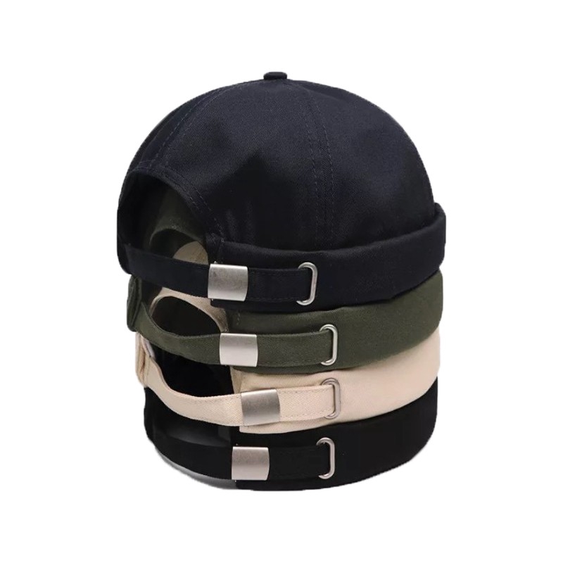 8 Colors Solid Color Brimless Beanie Docker Cap,sailor Hat,rolled Cuff - View #10