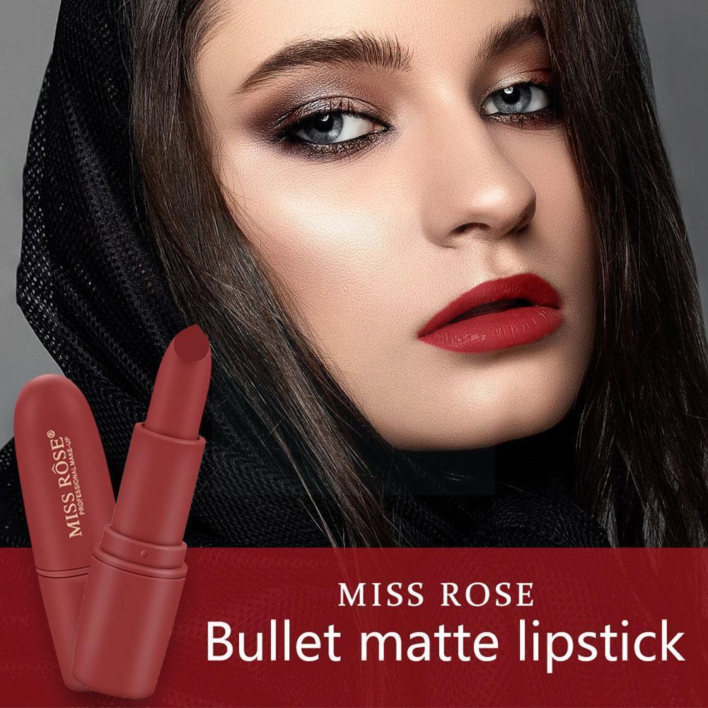 ⋮ ️miss Rose Lipstick Set Makeup Long Lasting Waterproof Pink Nude Make Lipstick Lip Up Matte 5094