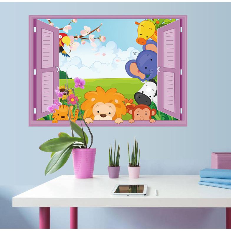 3D fake window cartoon wall sticker | Shopee Philippines