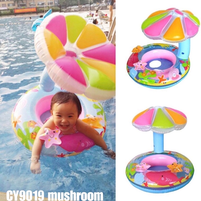 Mushroom swimming ring children baby floating ring infants boat with ...