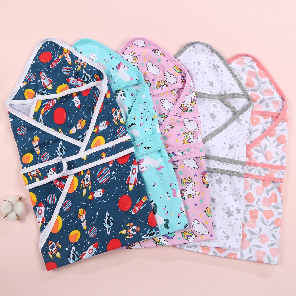 Newborn Baby Hooded Blanket Soft Double Layer Cotton Bedding Blanket