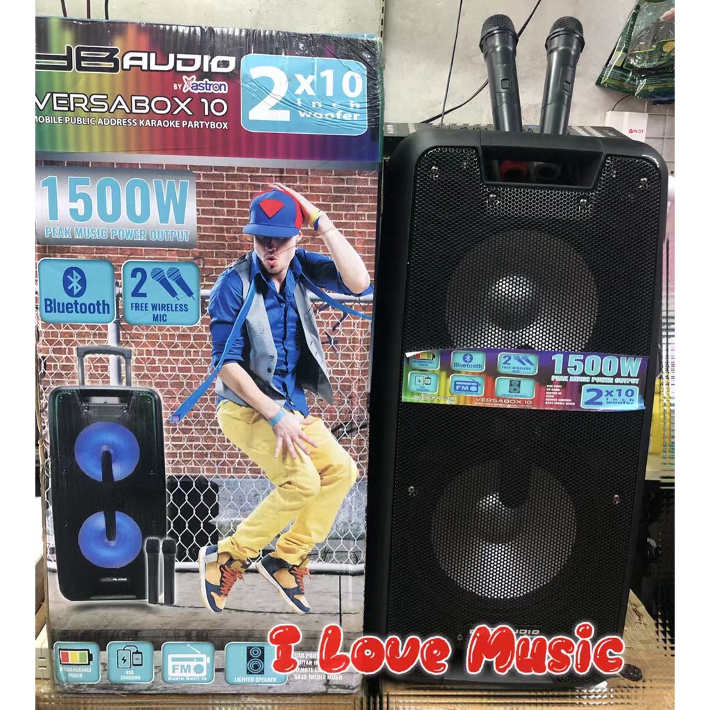 DB AUDIO versabox 10 1500watts trolley speaker w/ FREE Wireless