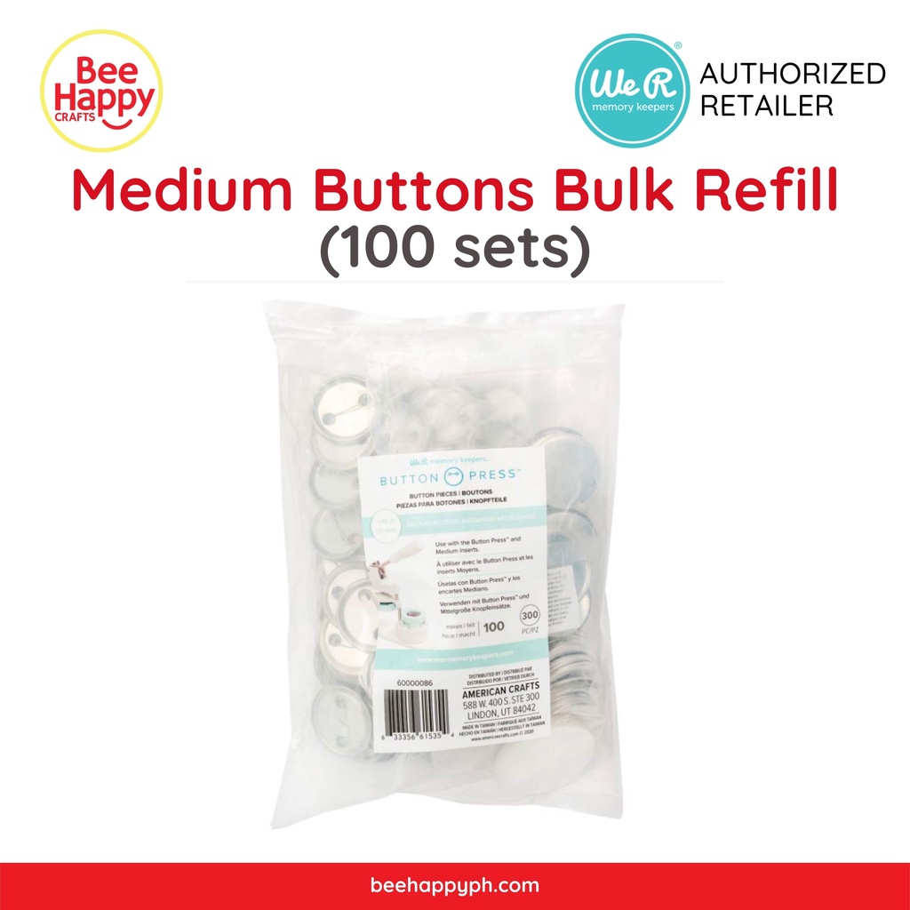 We R Memory Keepers Medium Buttons Bulk Refill for Button Press (Makes ...