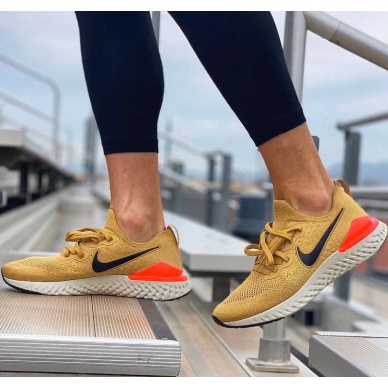 Nike epic react flyknit 2 club gold best sale