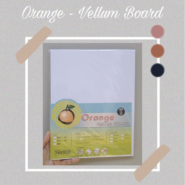 ORANGE VELLUM BOARD Shopee Philippines