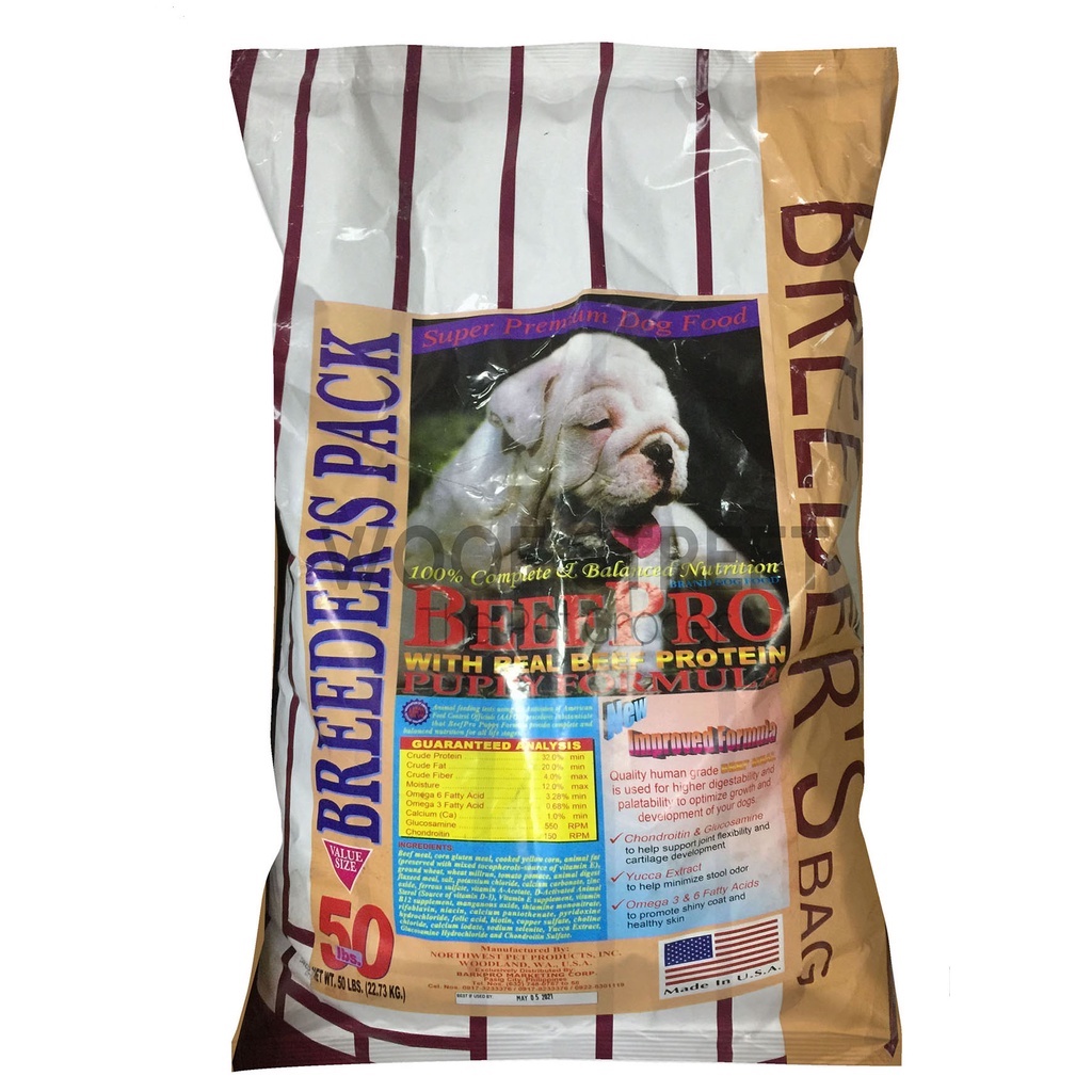 Breeder s Pack Beef Pro Puppy Dog Food 22.73kg