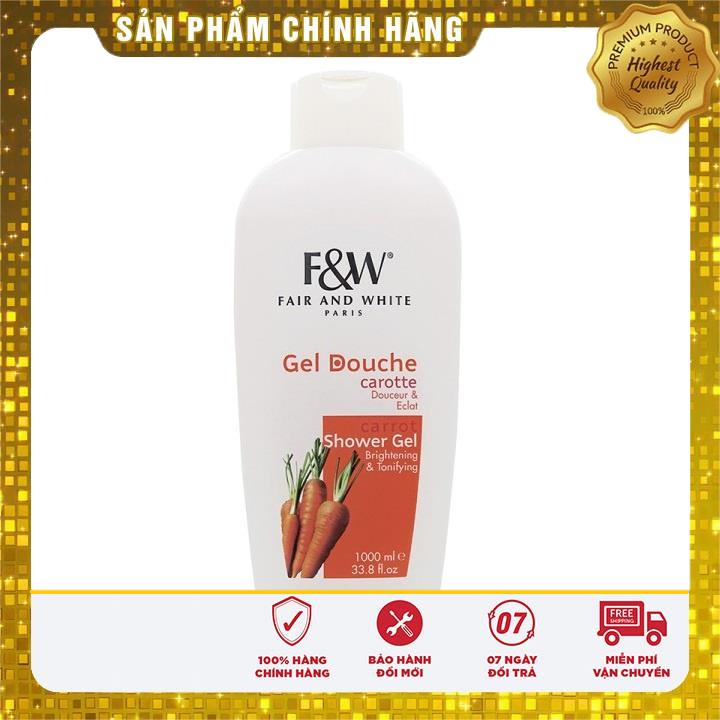 Fair & White Gel Douche Carotte Whitening Shower Gel 1000ml Shopee