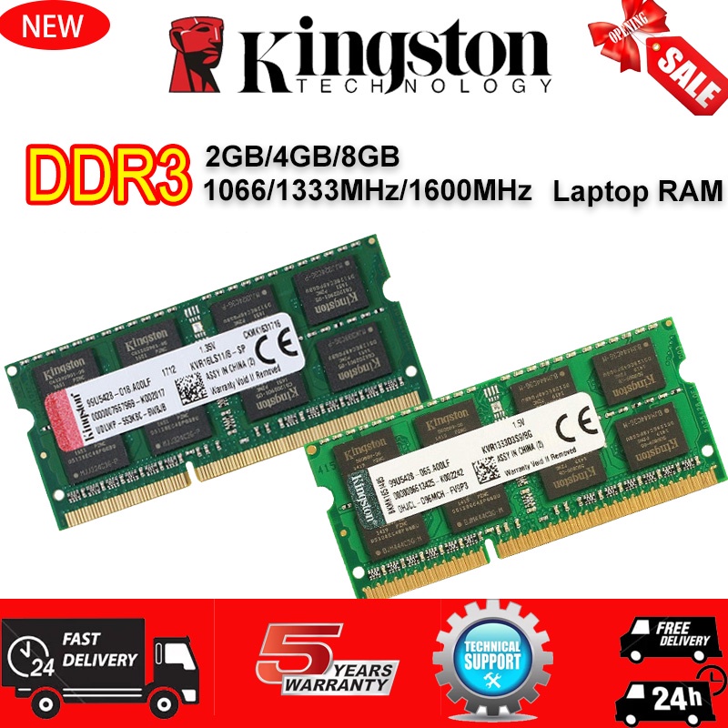 Kingston DDR3 DDR3L 2GB 4GB 8GB Laptop RAM 1066/1333/1600MHz PC3  SODIMM Memory notebook