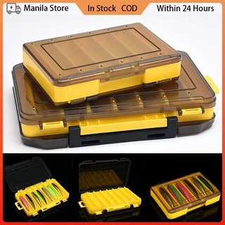 14 Compartments Large Fishing Tackle Box Double Sided Case Bait Lures Hook  Container Plastic Storage Case Multi-Grids Box Pesca