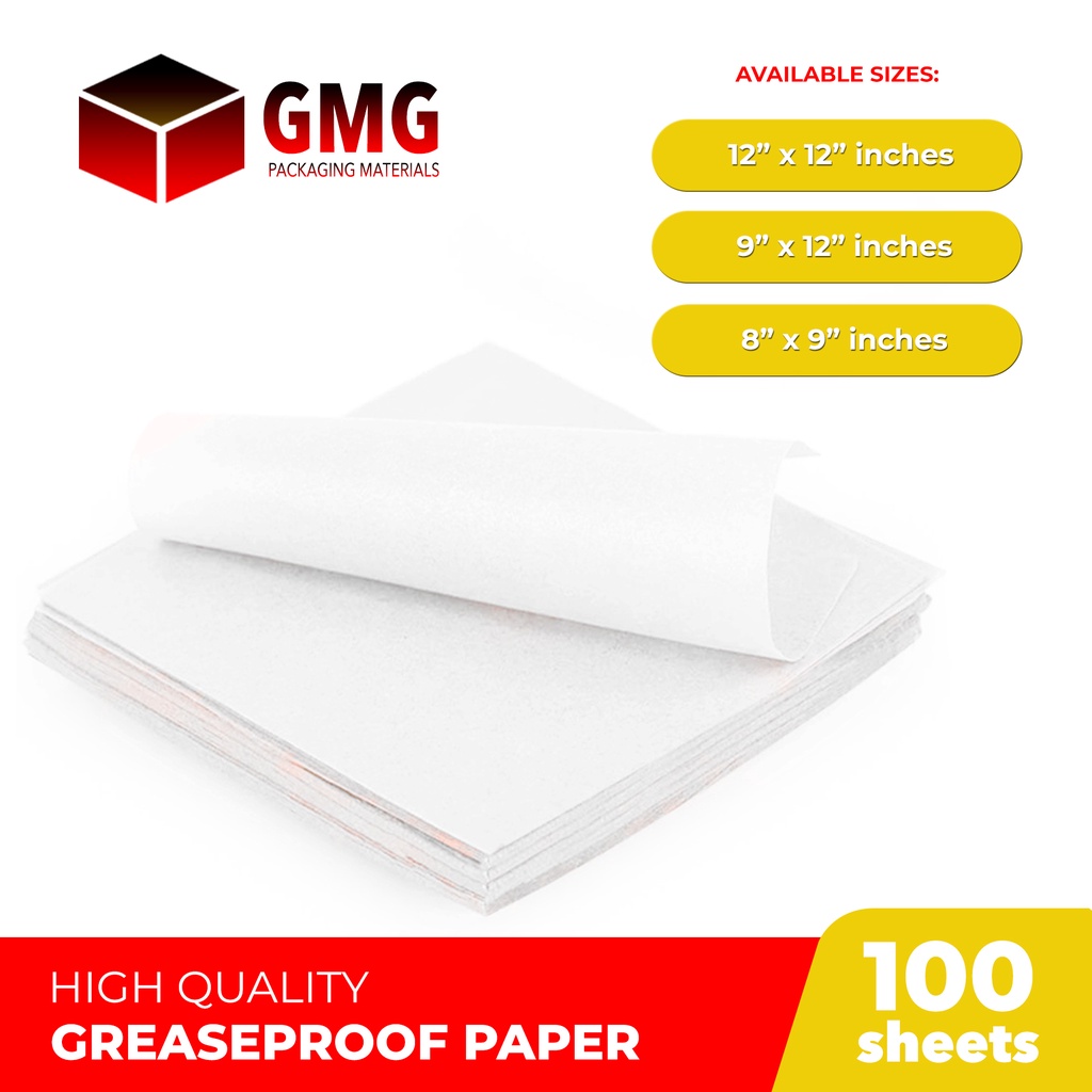 [100 sheets] GMG Greaseproof Grease Proof Paper | Shopee Philippines
