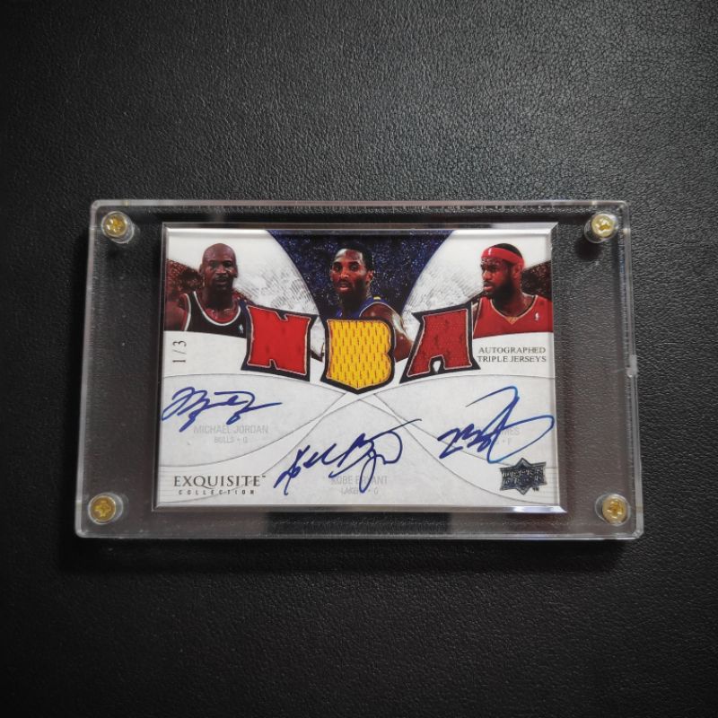 Jordan Lebron Kobe Bryant 2007 Exquisite Collection Auto Reprint