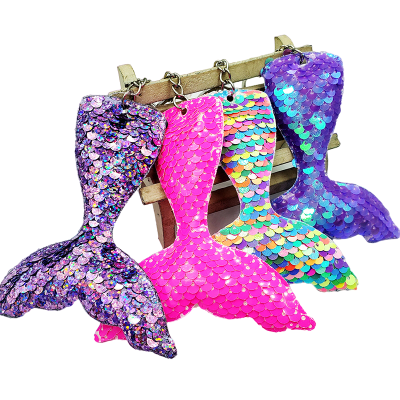 Porte-clés Queue De Sirène - Paillettes Bleu Et Vert - Neuf Avec étiquettes