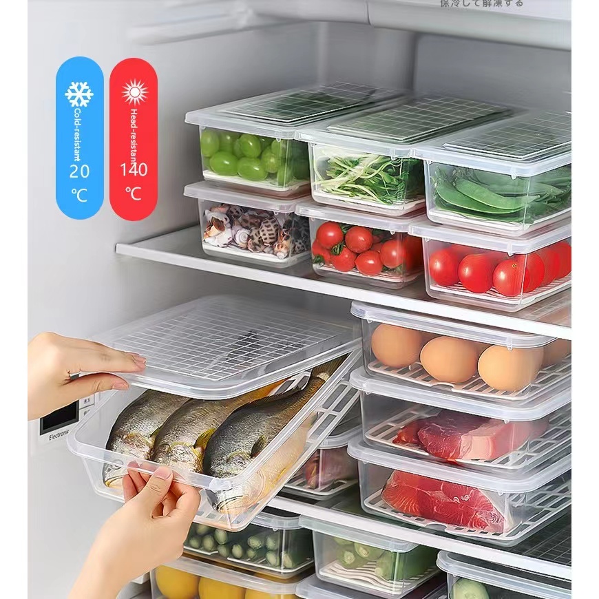 Refrigerator Keep fresh Fruits vegetables meat fish drain storage boxes