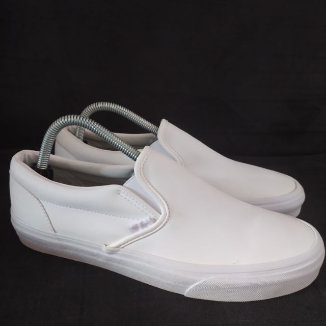 Vans Slip On White Leather | Shopee Philippines