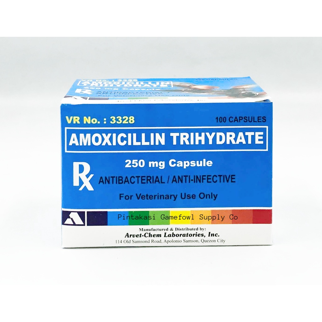 Arvet Chem Amoxicillin Trihydrate 250mg 100 capsules Antibacterial