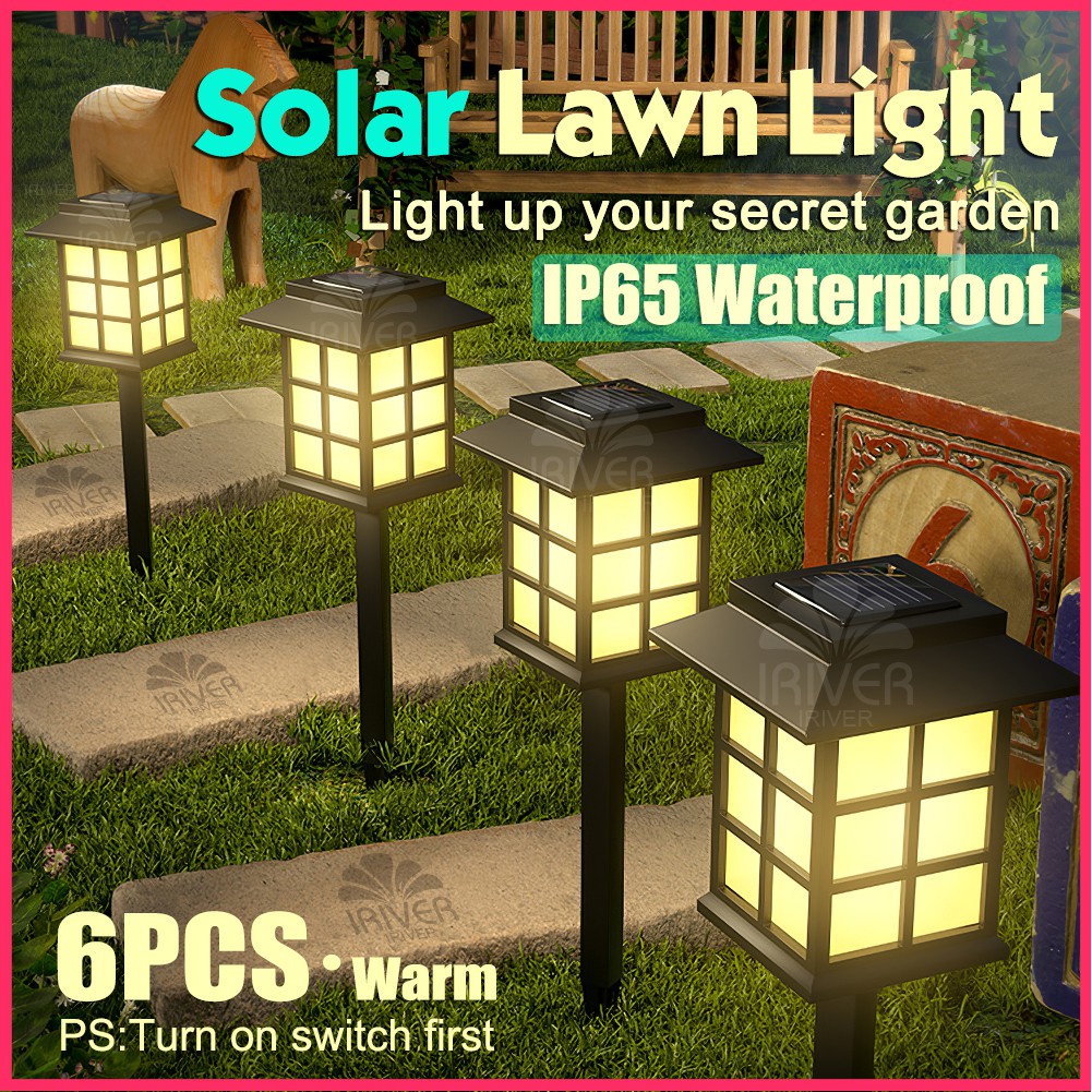 6PCS Solar Garden Light Outdoor Waterproof LED Pathway Landscape Light ...