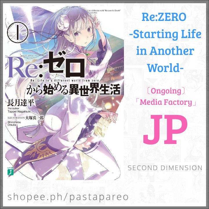 Re:Zero Starting Life in Another World Vol. 1-34 JP Light Novel Tappei  Nagatsuki