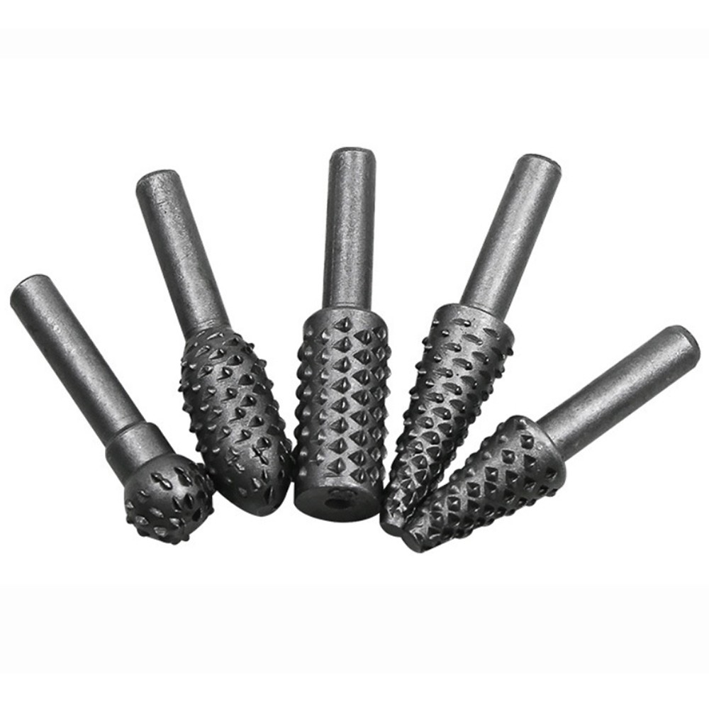 Rotary File Cutter Drillpro 5Pcs 6.3mm Round Shank Rotary Rasp Set Wood ...