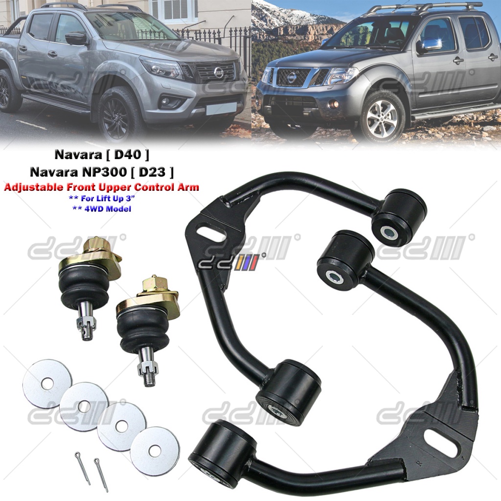 Front Upper Control Arm Adjustable Camber Lift Up 3" Nissan Navara D40